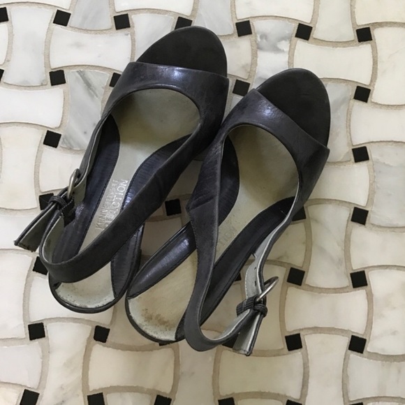Kenneth Cole Reaction Leather Slingback Peep Heels - Picture 3 of 16